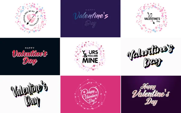 Valentine Lettering Heart Design Suitable Use Valentine Day Cards Invitations — Wektor stockowy