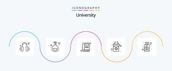 University Line Icon Pack Including Speech Book Rostrum Podium — Image vectorielle