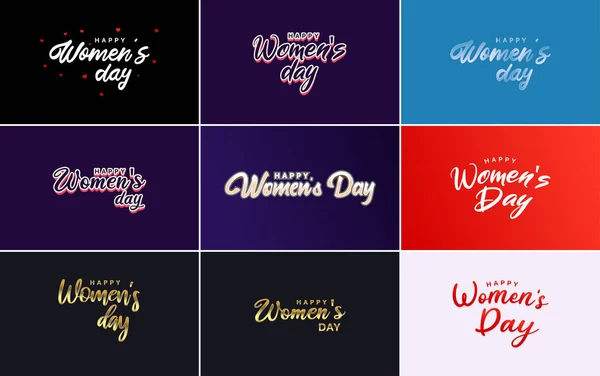 Abstract Happy Women Day Logo Women Face Love Vector Design — Stockvector
