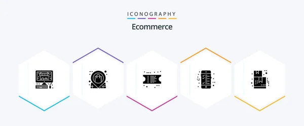 Ecommerce Glyph Icon Pack Including Ecommerce Ecommerce Box Calculation — Stockový vektor