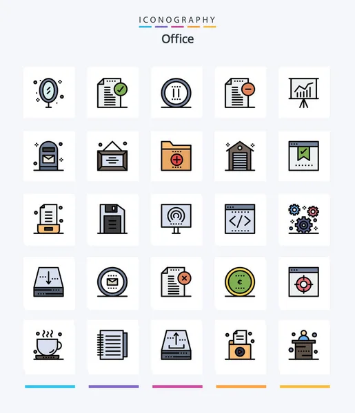 Creative Office Line Filled Icon Pack Office Documents Notice Remove — Archivo Imágenes Vectoriales