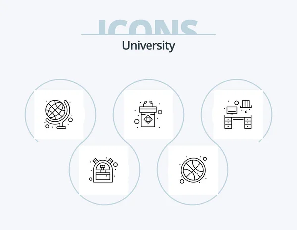 University Line Icon Pack Icon Design Ball Audio Sports Basketball — Stock vektor