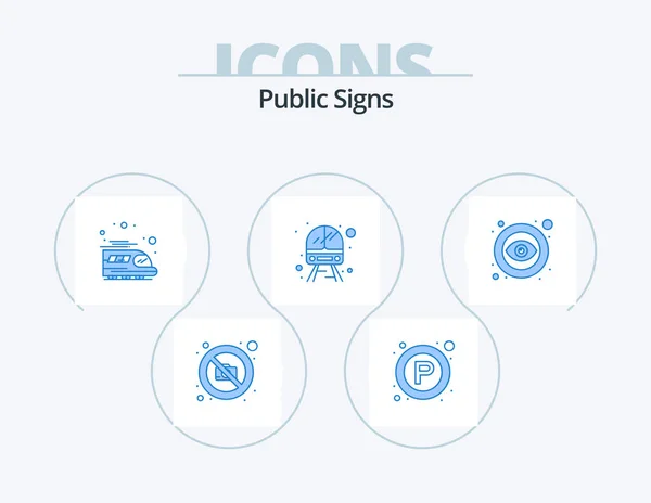 Public Signs Blue Icon Pack Icon Design Public Eye Public — Stock vektor