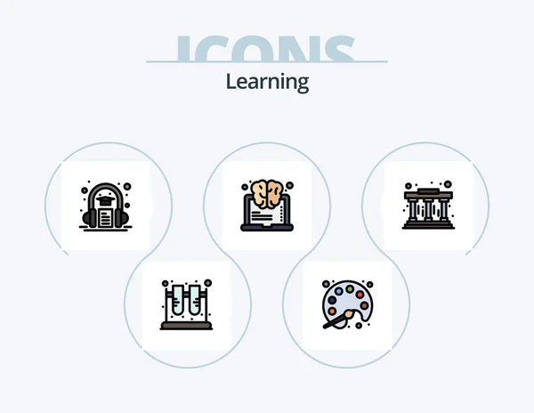 Learning Line Filled Icon Pack Icon Design Archive Learning Creative — Wektor stockowy