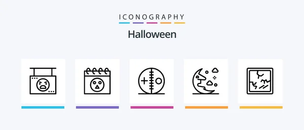 Halloween Line Icon Pack Including Monster Eyed Poison Big Spooky — Stok Vektör