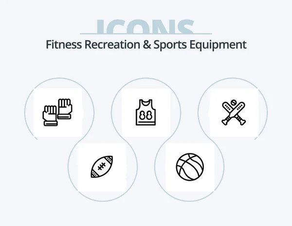 Fitness Recreation Sports Equipment Line Icon Pack Icon Design Ball — Vettoriale Stock