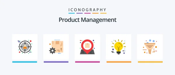 Product Management Flat Icon Pack Including Business Innovation Location Idea — 图库矢量图片