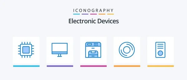 Devices Blue Icon Pack Including Gadget Devices Hardware Computers Machine — Vetor de Stock