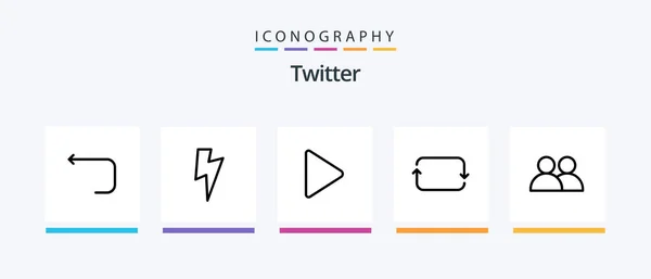 Twitter Line Icon Pack Including Sets Tweet Twitter Chatting Creative — Stok Vektör