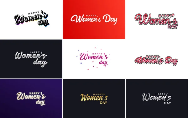International Women Day Vector Hand Written Typography Background — Wektor stockowy