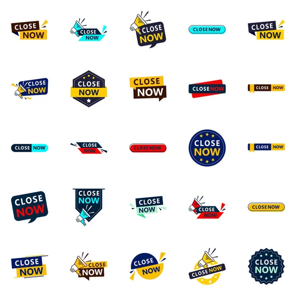 Close Sale Text Banners Pack — Stok Vektör