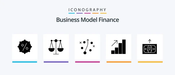 Finance Glyph Icon Pack Including Strategy Money Cash Creative Icons — Stok Vektör