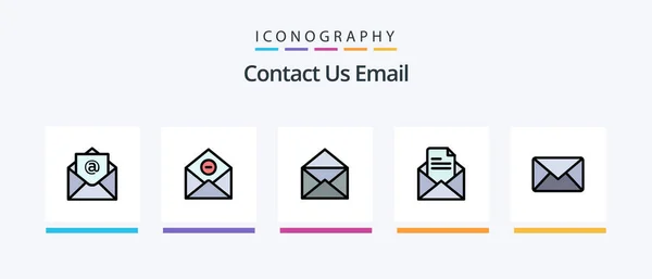 Email Line Filled Icon Pack Including Delete Mail Communication Business — Wektor stockowy