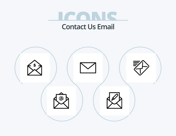 Email Line Icon Pack Icon Design Communication Add Mail Open — Wektor stockowy