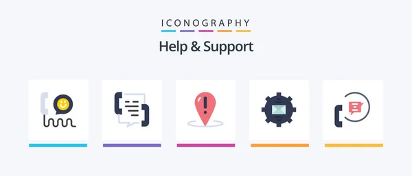 Help Support Flat Icon Pack Including Help Communication Point Mail — Wektor stockowy
