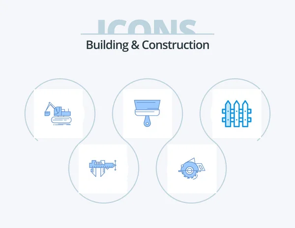 Building Construction Blue Icon Pack Icon Design Tool Paint Construction — Stockvector