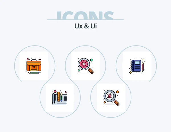 Line Filled Icon Pack Icon Design Content Delete Website Office — Stok Vektör