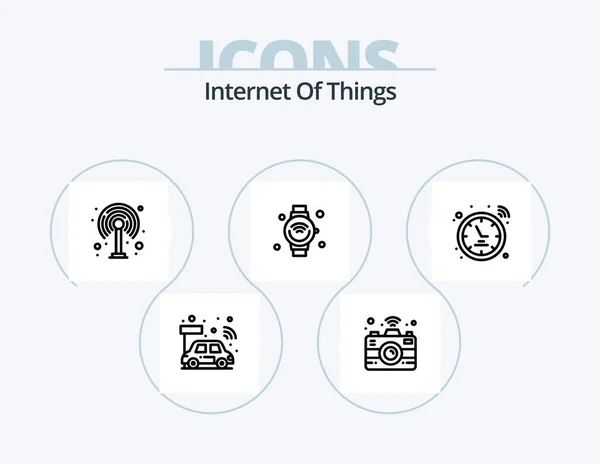 Internet Things Line Icon Pack Icon Design Smart Watch Smart — Vector de stock