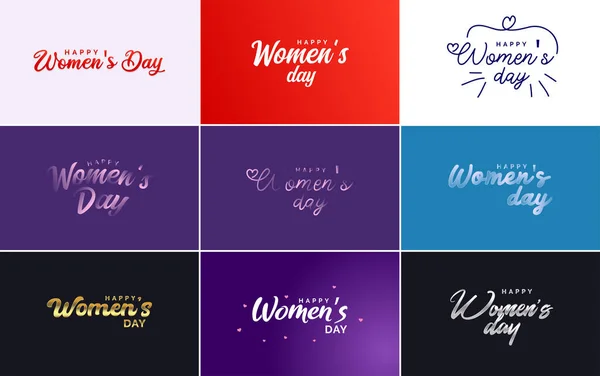 Abstract Happy Women Day Logo Women Face Love Vector Design — Image vectorielle