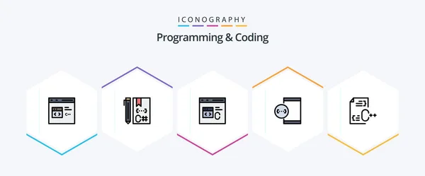 Programming Coding Filledline Icon Pack Including Development File Develop — Image vectorielle