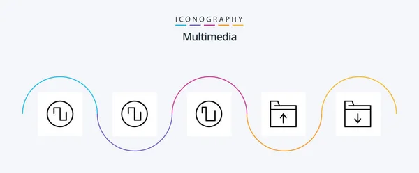 Multimedia Line Icon Pack Including Insert — Archivo Imágenes Vectoriales
