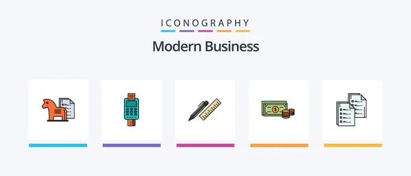 Modern Business Line Filled Icon Pack Including Logic Concept Conversation — Archivo Imágenes Vectoriales