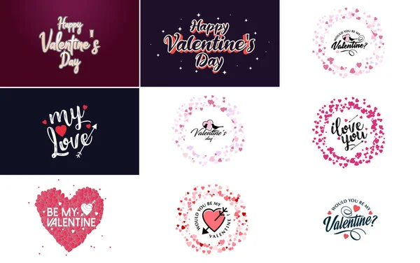 Love Word Art Design Heart Shaped Gradient Background — Vetor de Stock