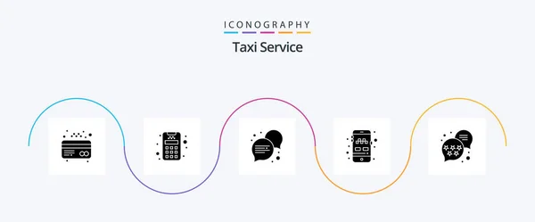 Taxi Service Glyph Icon Pack Including Rating Dialogue Rank Transport — Vetor de Stock