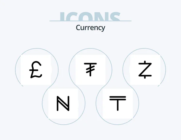 Currency Line Icon Pack Icon Design Sign Try Money Ruble — Vector de stoc