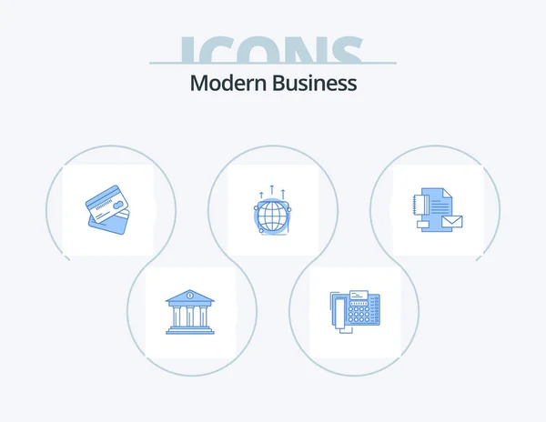 Сучасний Бізнес Blue Icon Pack Icon Design Покупки Фінанси Офіс — стоковий вектор