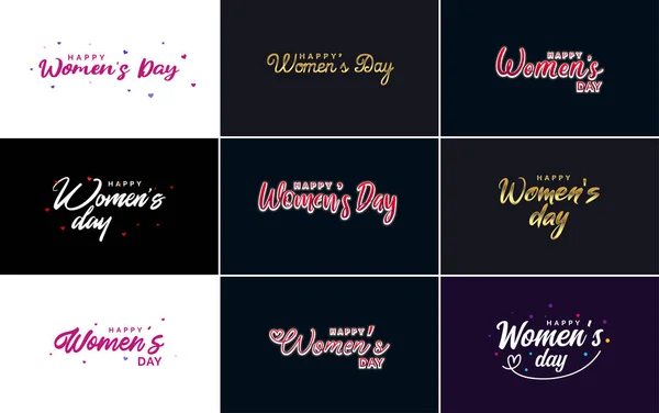 International Women Day Lettering Love Shape Suitable Use Cards Invitations — Vetor de Stock
