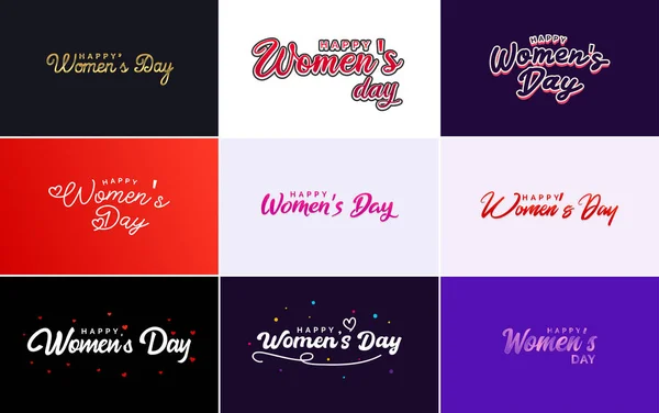 International Women Day Vector Hand Written Typography Background Bold Vibrant — Stock Vector