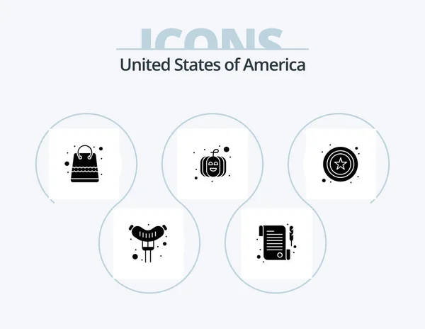 Usa Glyph Icon Pack Icon Design Sign Packages Star Usa — Image vectorielle