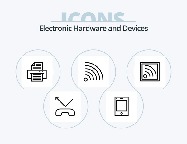 Devices Line Icon Pack Icon Design Record Connection — Stockový vektor