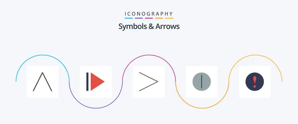 Symbols Arrows Flat Icon Pack Including Switch Warning — Archivo Imágenes Vectoriales