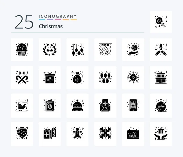 Christmas Solid Glyph Icon Pack Including Christmas Holidays Christmas Christmas — Stockvector