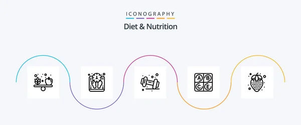 Diet Nutrition Line Icon Pack Including Pineapple Diet Food Diet — Stok Vektör