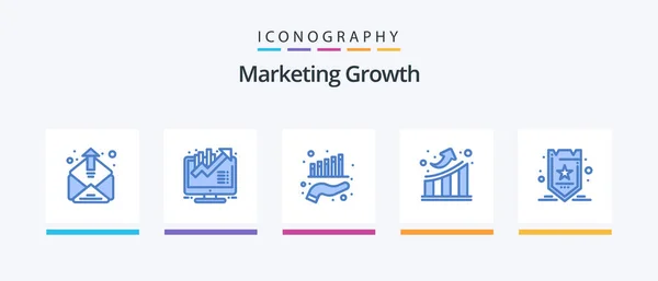 Marketing Growth Blue Icon Pack Including Optimization Business Statistics Graph — Vector de stock