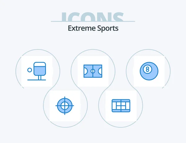 Sport Blue Icon Pack Icon Design Field — Stock Vector