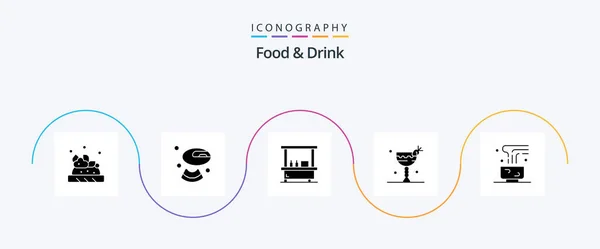 Food Drink Glyph Icon Pack Including Food Drink Drink — Vettoriale Stock