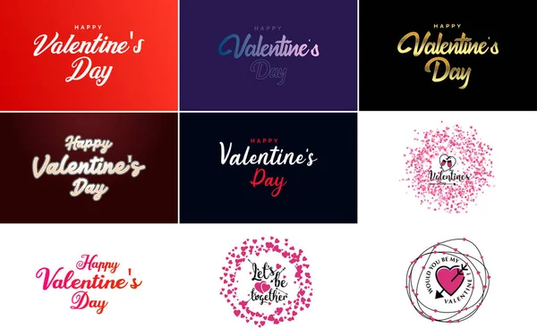 Happy Valentine Day Greeting Background Papercut Realistic Style Paper Clouds — Stock vektor