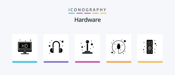 Hardware Glyph Icon Pack Including Switch Remote Cable Creative Icons — Stok Vektör