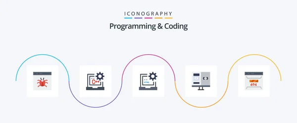 Programming Coding Flat Icon Pack Including Computer App Develop Html — Image vectorielle
