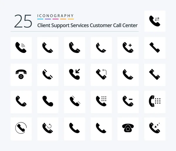 Call Solid Glyph Icon Pack Including Mobile Telephone Ring Delete — Stockvector