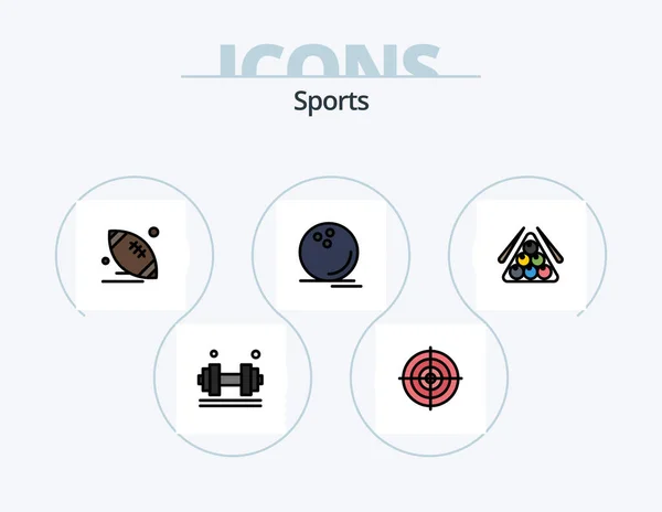 Sports Line Filled Icon Pack Icon Design Мяч Гольф Таймер — стоковый вектор