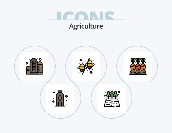 Agriculture Line Filled Icon Pack Icon Design Agriculture Harvest Agriculture — Stock vektor