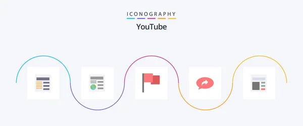 Youtube Flat Icon Pack Including Document Basic Right Chat — Stockvektor