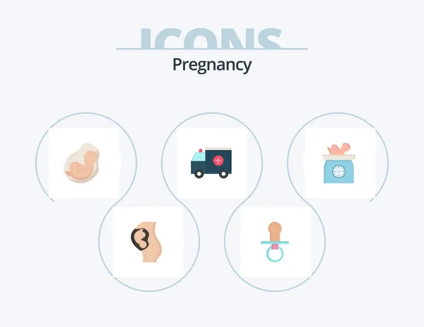 Pregnancy Flat Icon Pack Icon Design Obstetrics Dummy Pregnant Baby — Stockvektor