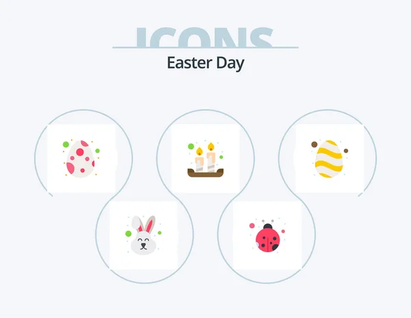 Easter Flat Icon Pack Icon Design Nature Easter Easter Light — Stock vektor