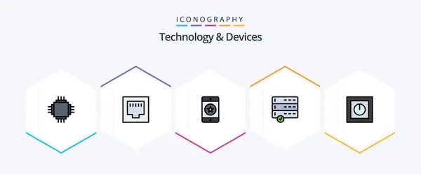 Devices Filledline Icon Pack Including Electronics Devices Cellphone Data Phone — Image vectorielle